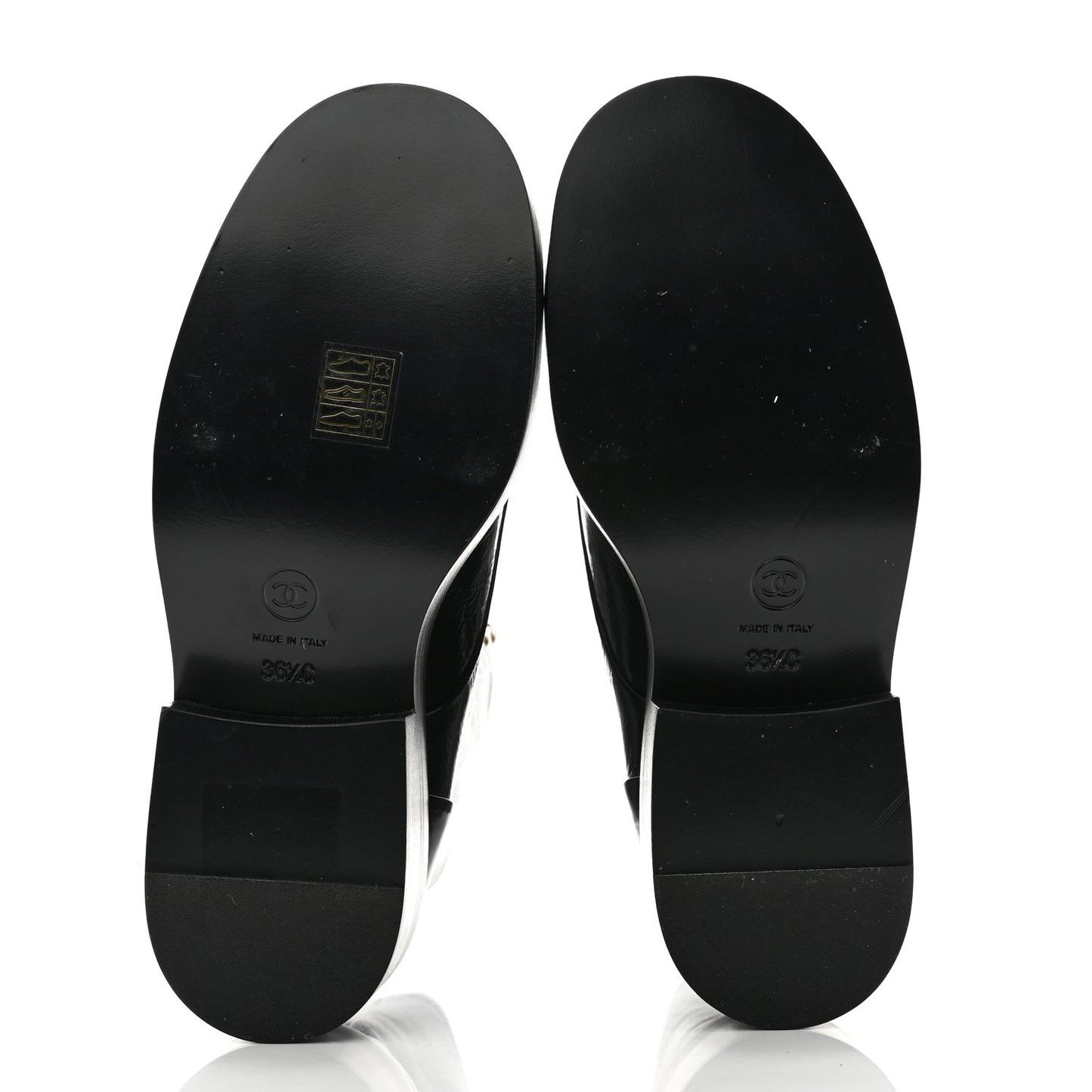 Shiny Goatskin Cap Toe Combat Boots 36.5 Black