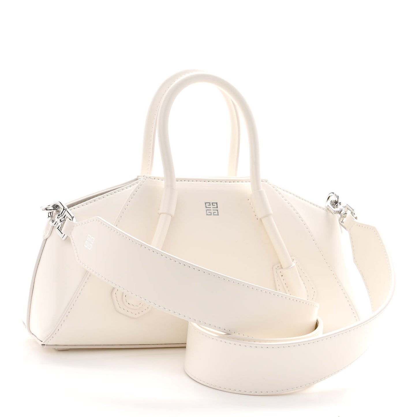 Box Calfskin Mini Antigona Stretch Ivory