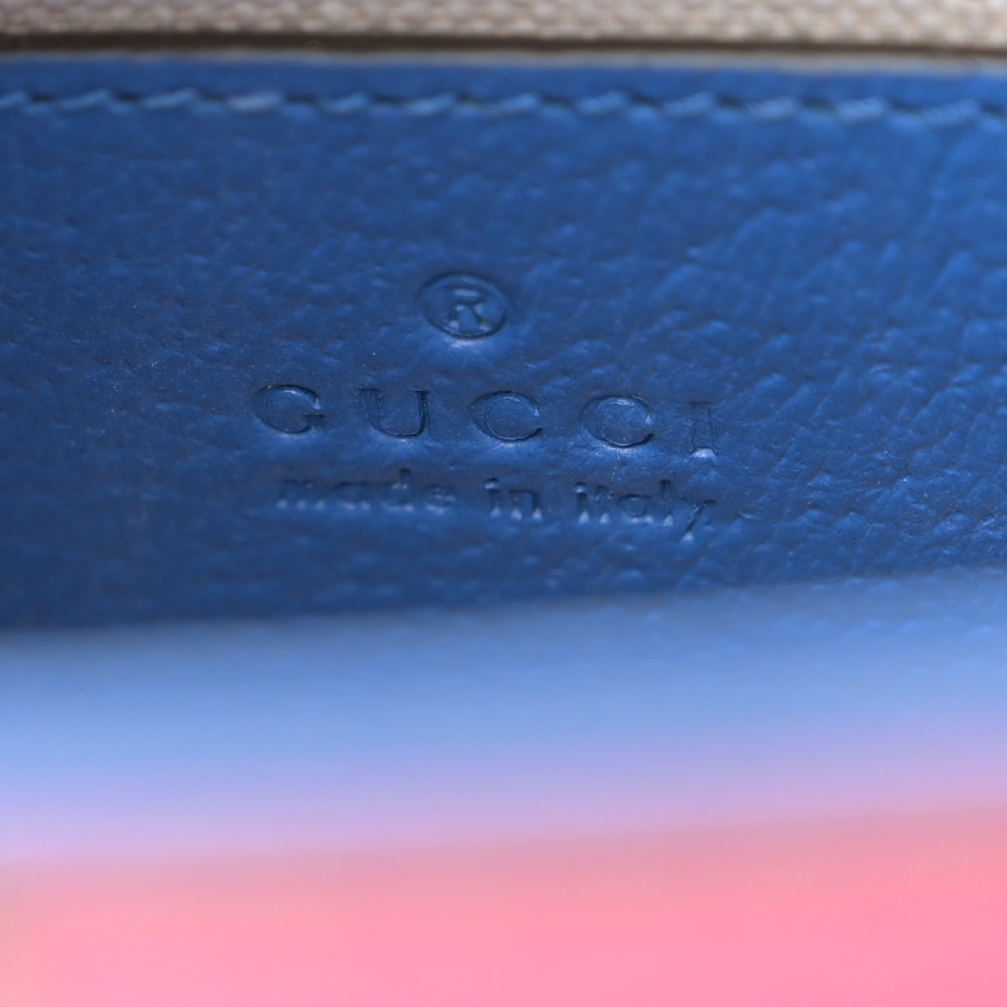 GG Supreme Monogram Textured Dollar Calfskin Rhombus Mini Tote Bag Beige Ebony Pink Blue