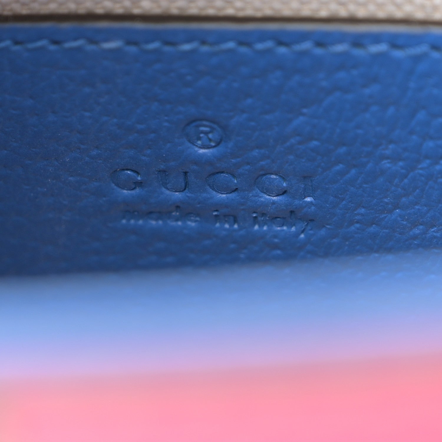 Gucci GG Supreme Monogram Textured Dollar Calfskin Rhombus Mini Tote Bag Beige Ebony Pink Blue 6 of 9
