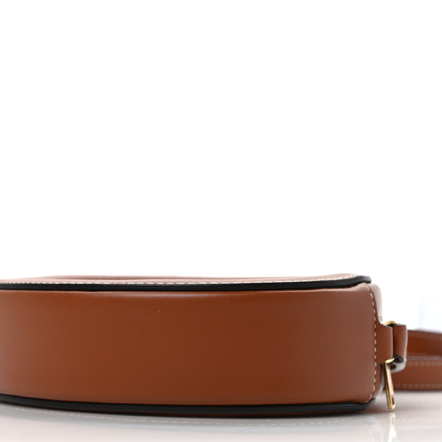 Smooth Calfskin Cuir Small Triomphe Oval Crossbody Purse Tan