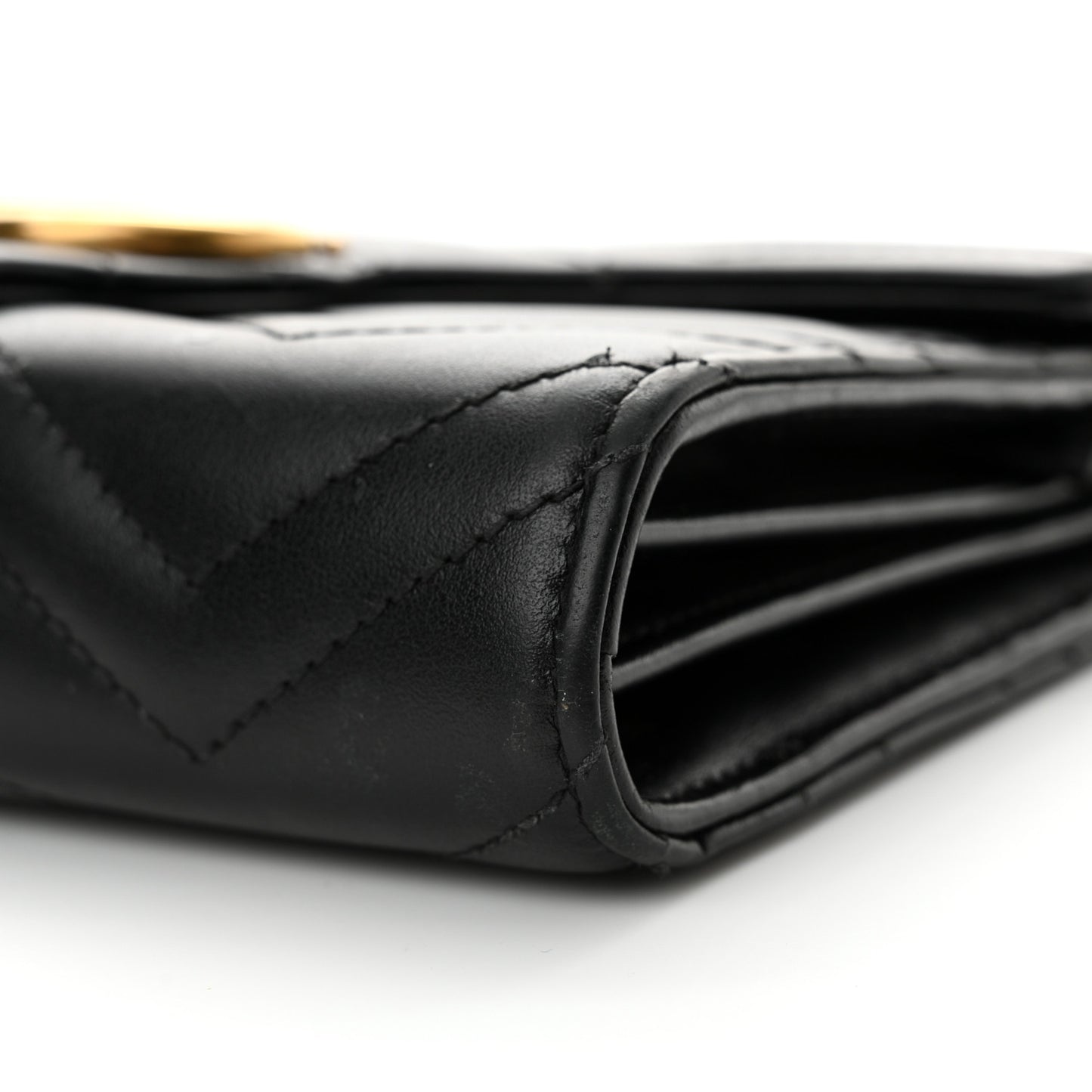 Calfskin Matelasse GG Marmont Chain Wallet Black