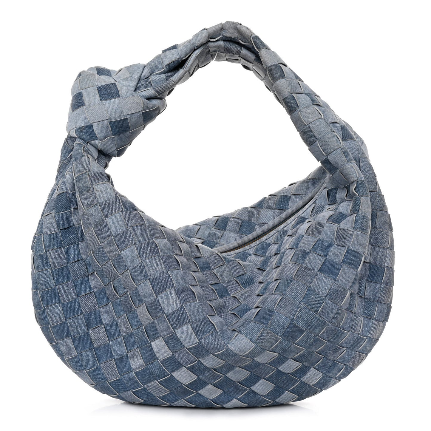 Nappa Denim Effect Intrecciato Teen Jodie Hobo Denim