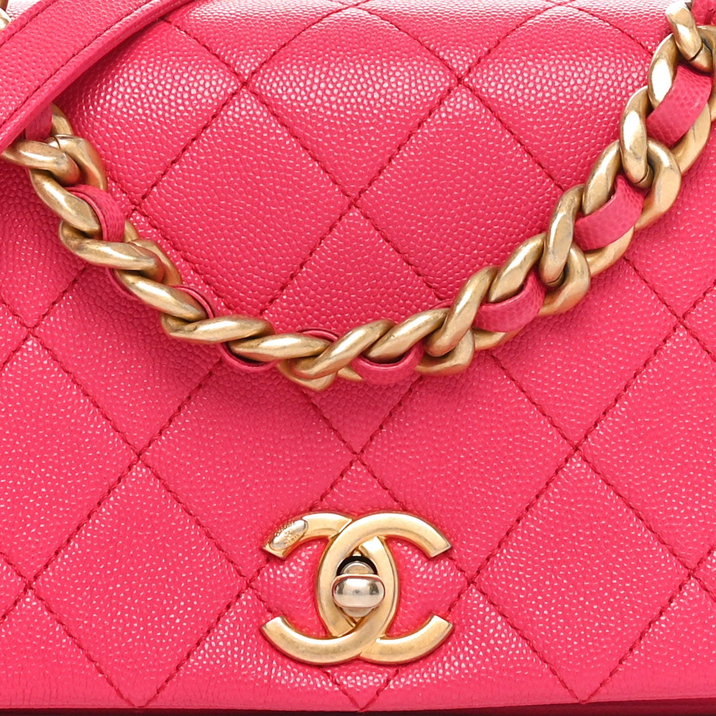 Caviar Quilted Small Fashion Therapy Flap Bag Dark Pink