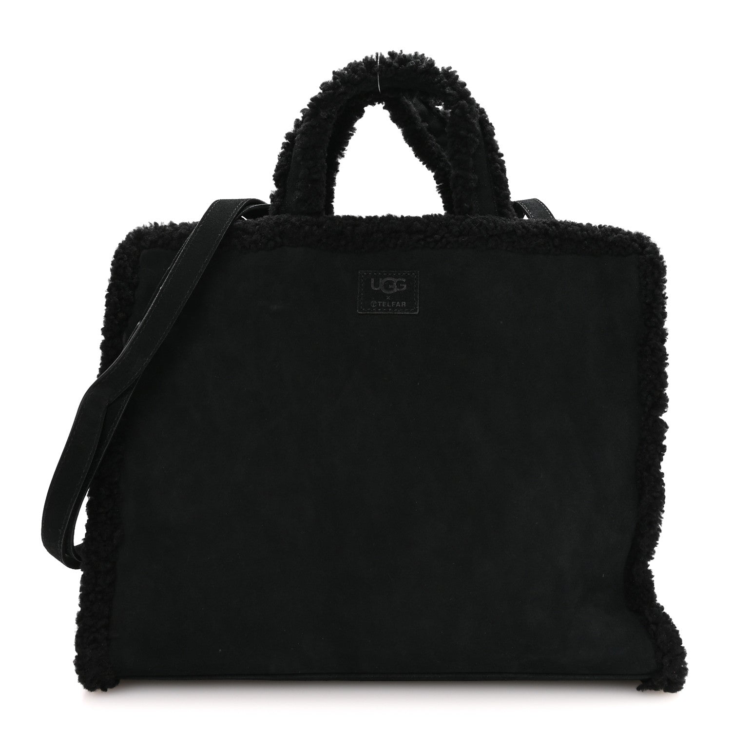 Telfar X UGG Suede Shearling Medium Shopping Bag Raw Black 1911853
