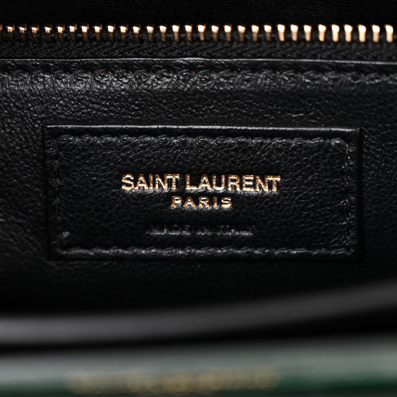 Saint Laurent Calfskin Crocodile Embossed Monogram Cassandra Clasp Bag Dark Mint 6 of 12