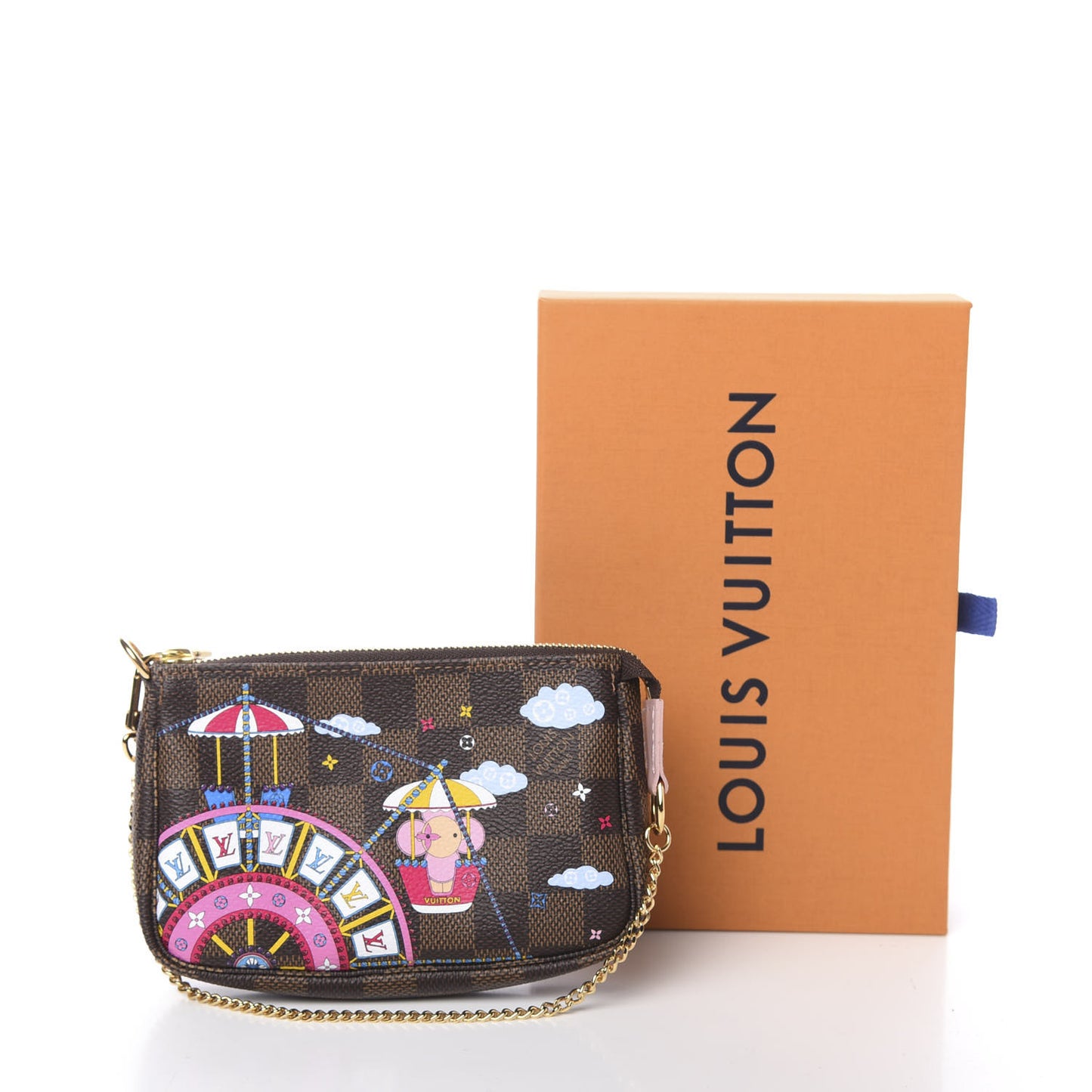 Damier Ebene 2020 Christmas Animation Big Wheel Mini Pochette Accessories Rose Ballerine