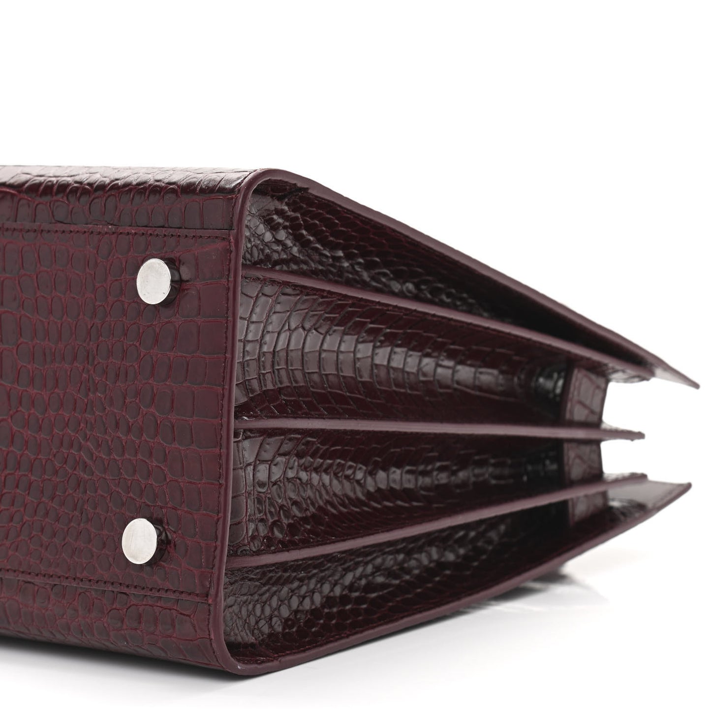 Calfskin Crocodile Embossed Small Sac de Jour Wine