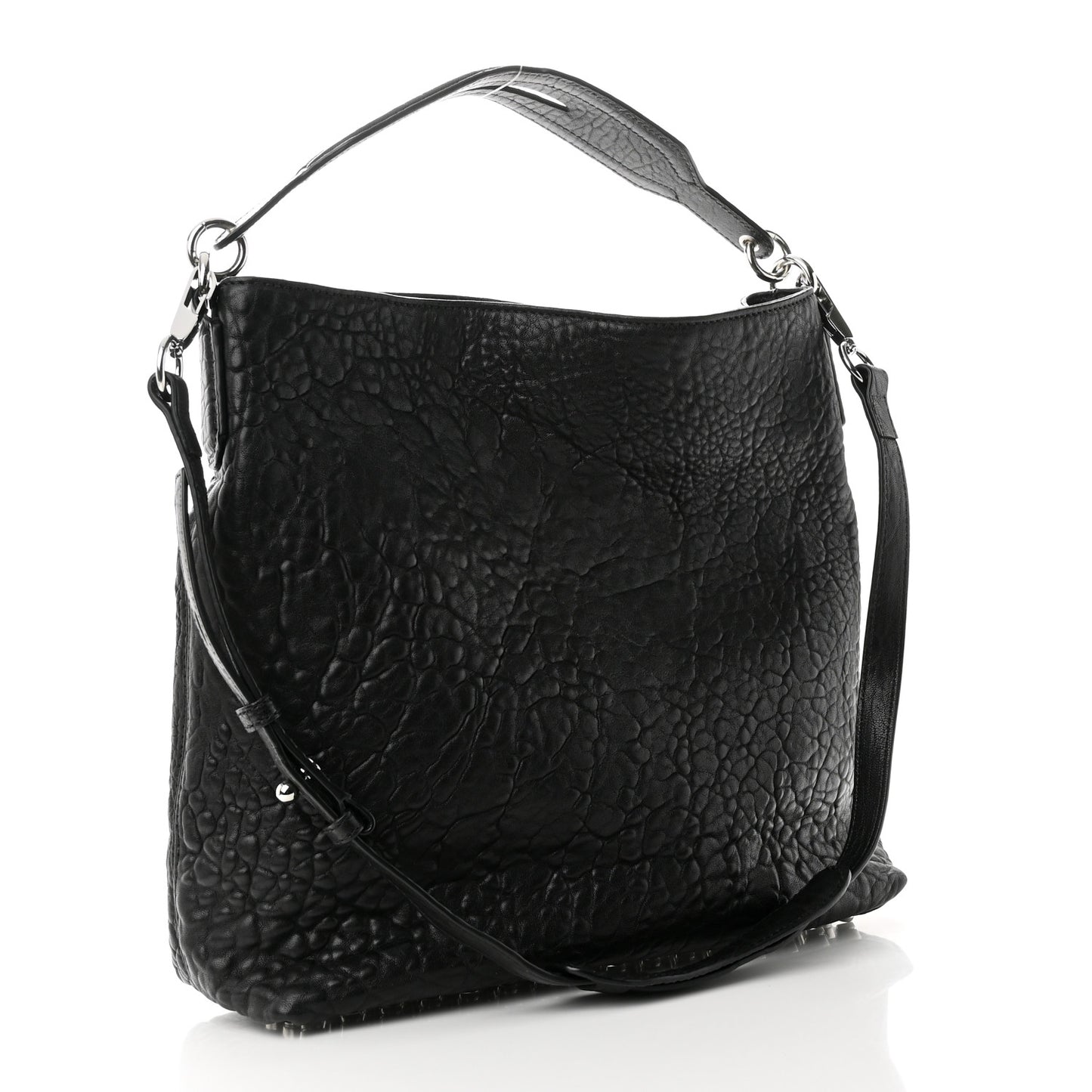 Pebbled Lambskin Darcy Hobo Black