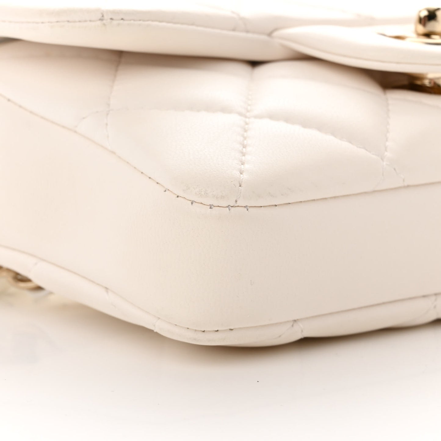 Lambskin Quilted Mini My Precious Waist Bag White