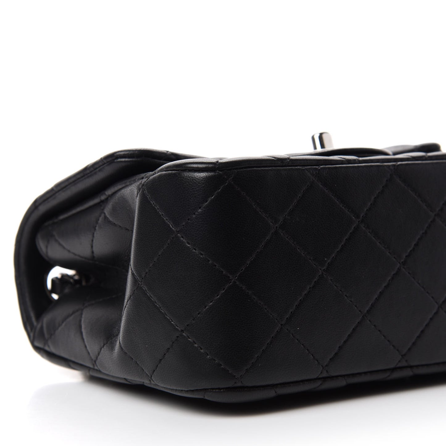 Lambskin Quilted Mini Square Flap Black