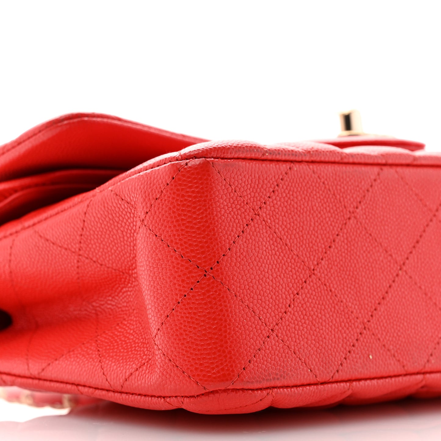 Caviar Quilted Small Double Flap Red