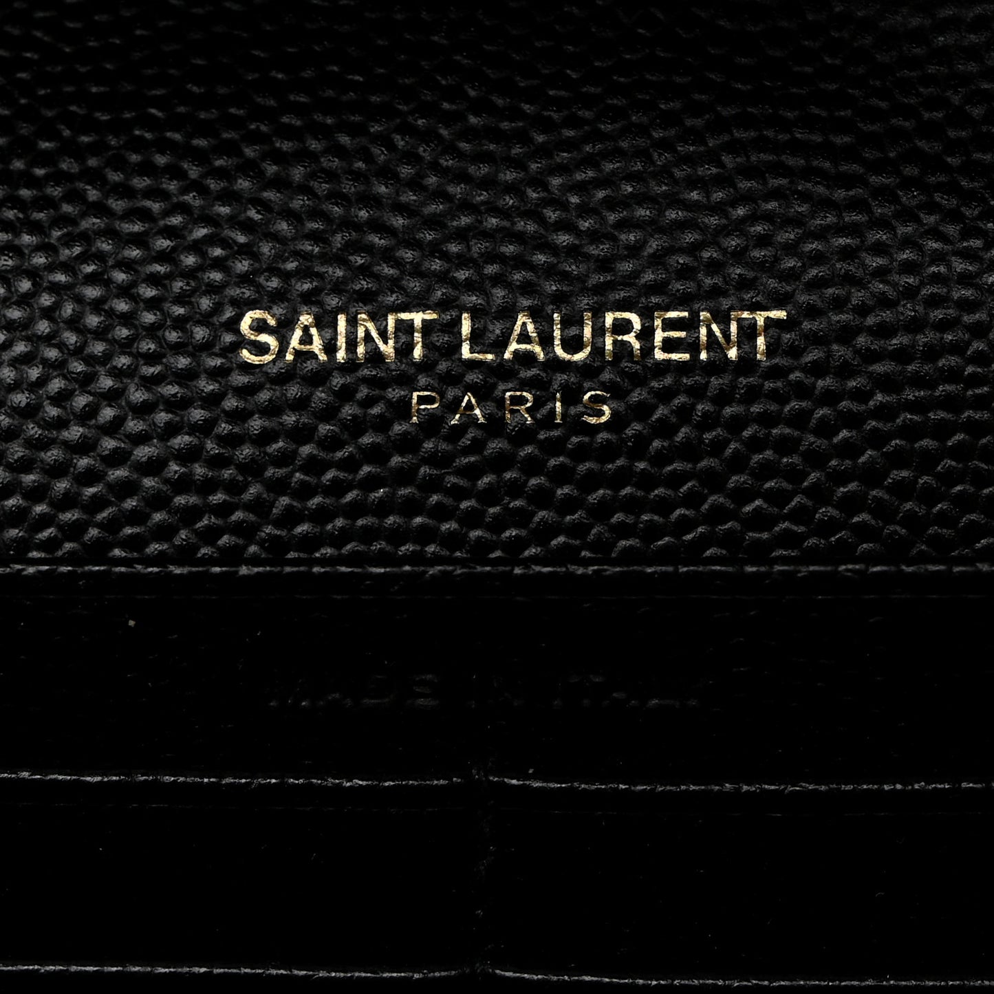 Grain De Poudre Matelasse Chevron Monogram Chain Wallet Black