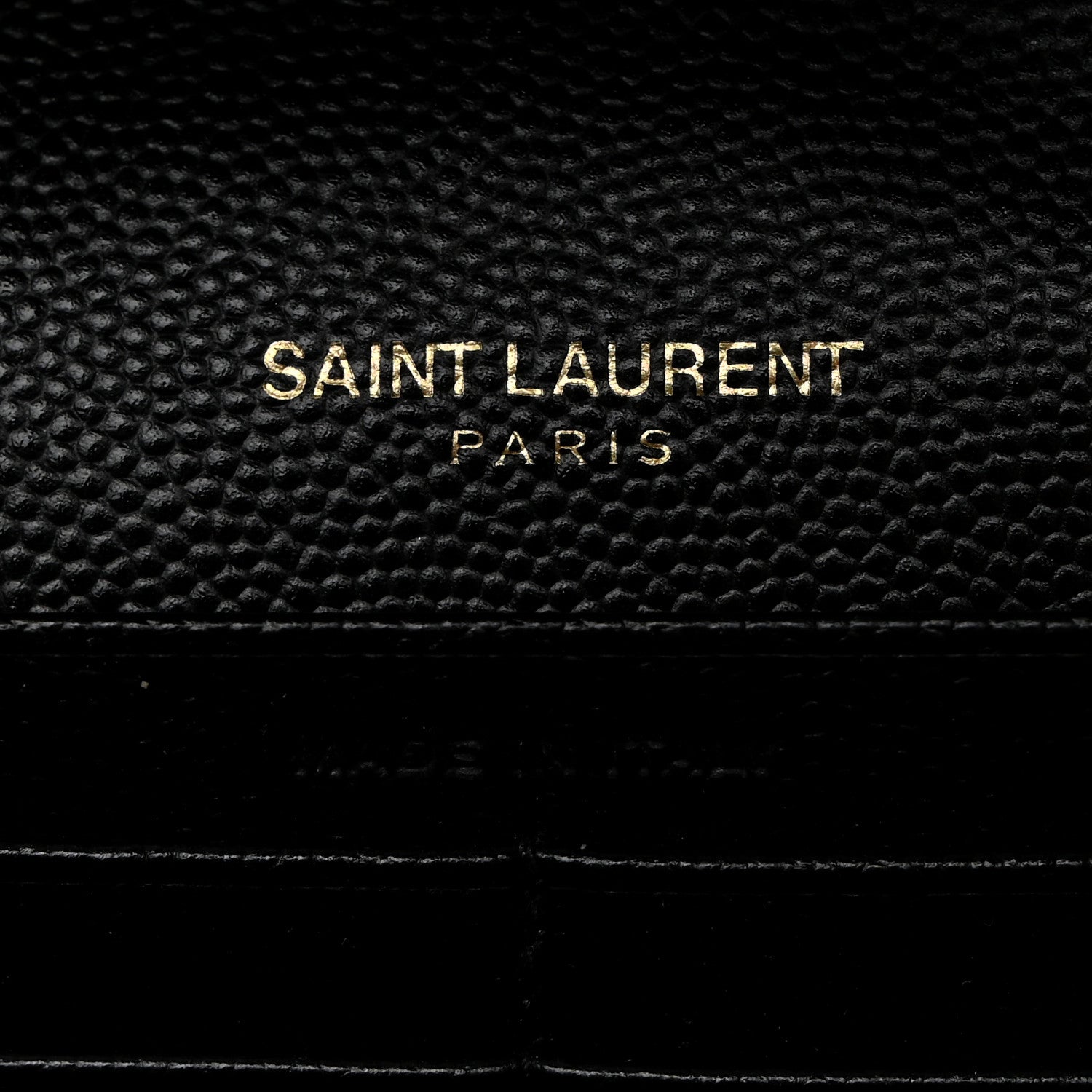 Saint Laurent Grain De Poudre Matelasse Chevron Monogram Chain Wallet Black 6 of 10