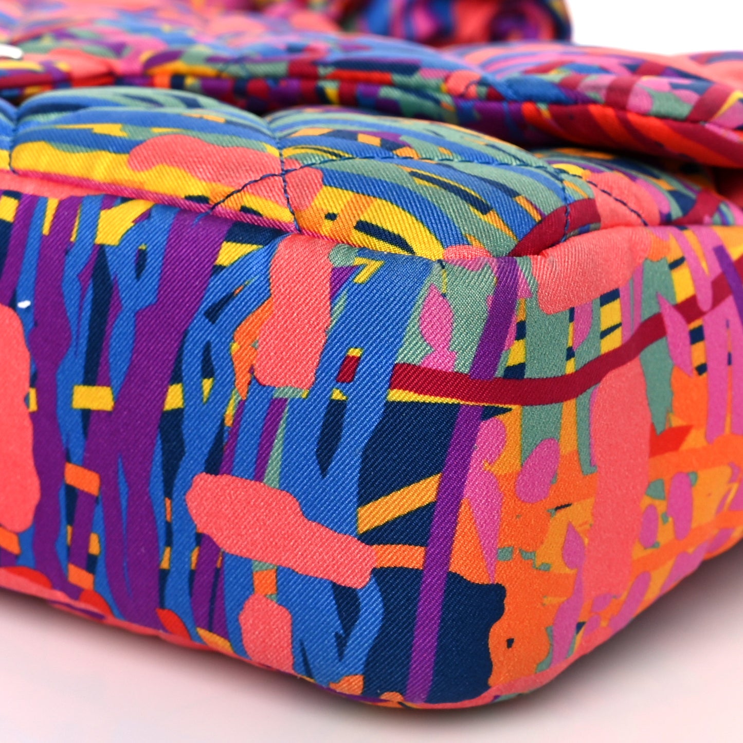 Foulard Fabric Quilted Printed Flap Pink