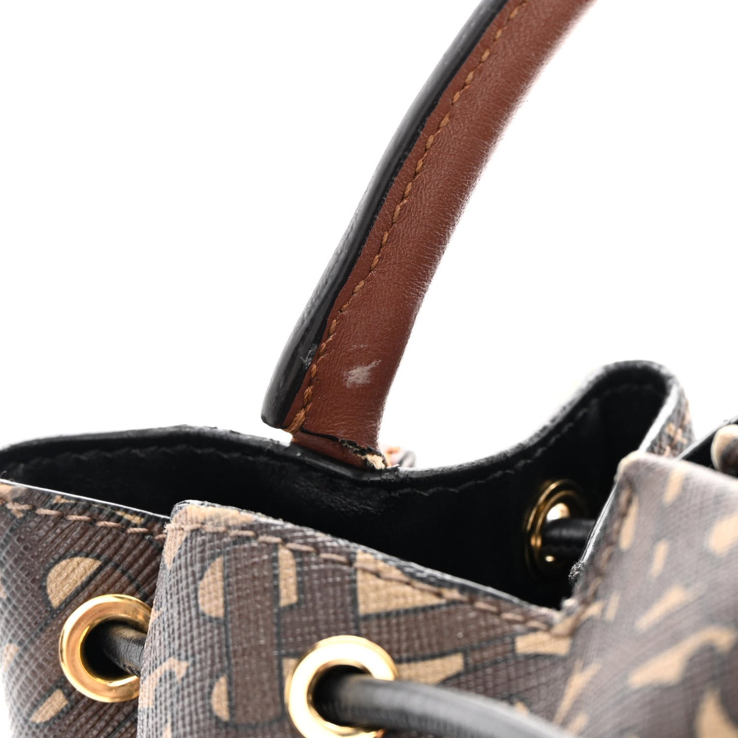 E-canvas Monogram TB Bucket Bag Bridle Brown