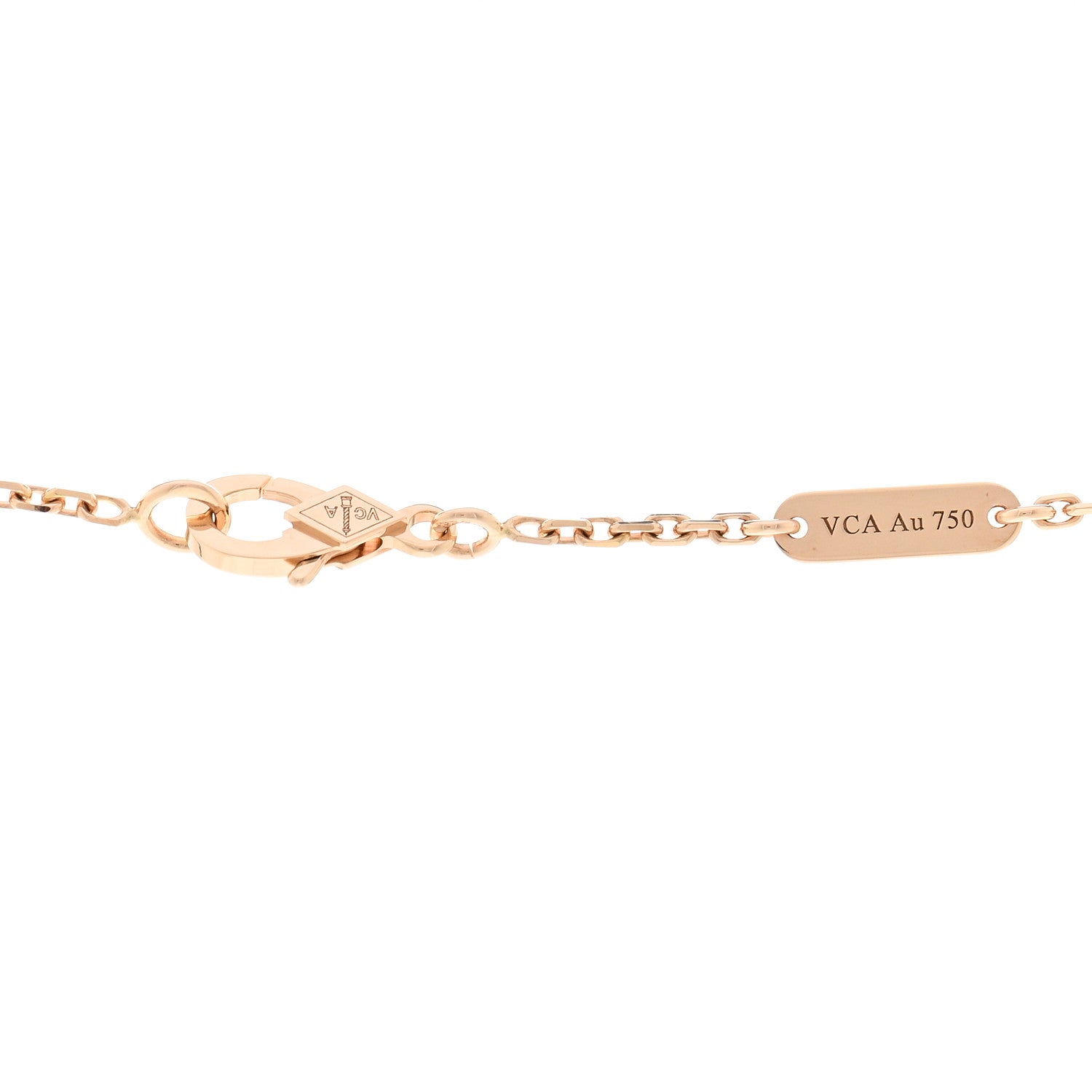 Van Cleef & Arpels 18K Rose Gold Diamond Mother of Pearl Medium Cosmos Clip Pendant Necklace 4 of 5