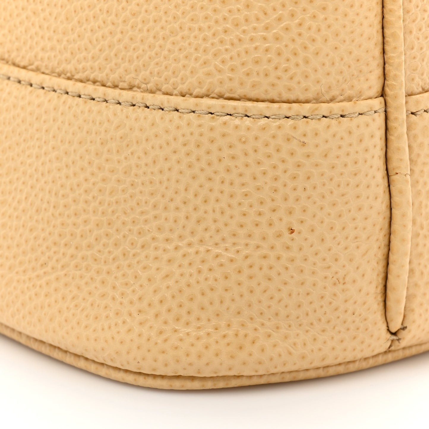 Caviar Logo Shoulder Bag Beige