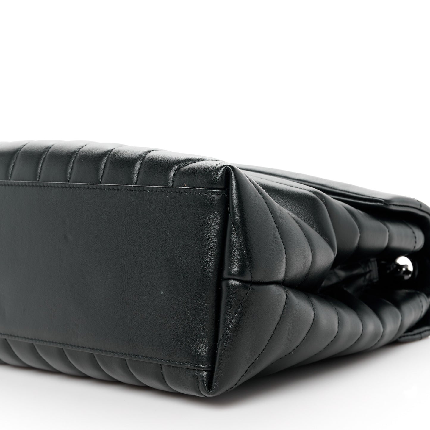 Calfskin Y Quilted Monogram Monochrome Medium Loulou Chain Satchel Black