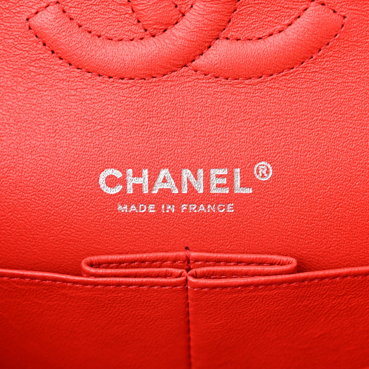 Lambskin Quilted Medium Double Flap Red