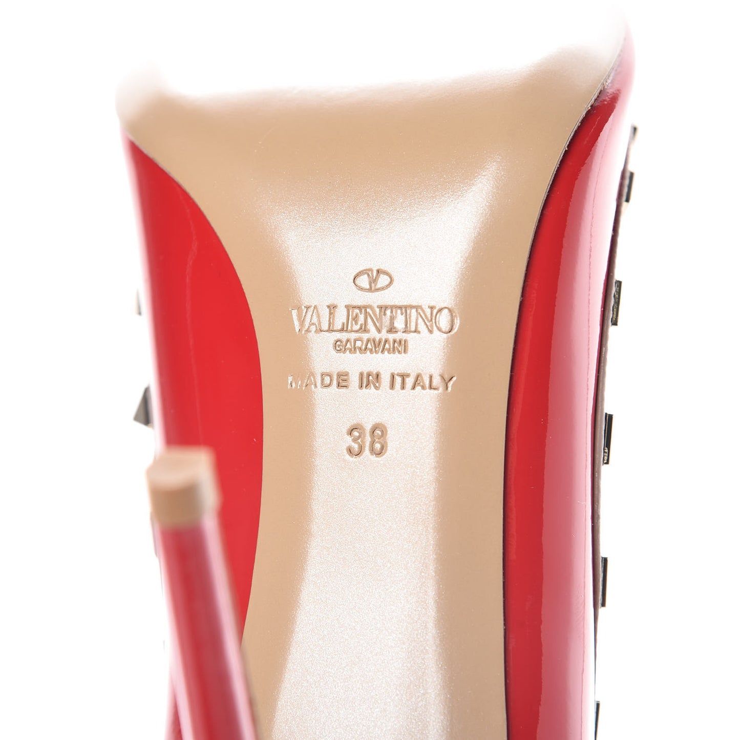 Patent Rockstud 100mm Pumps 38 Rosso Valentino Poudre