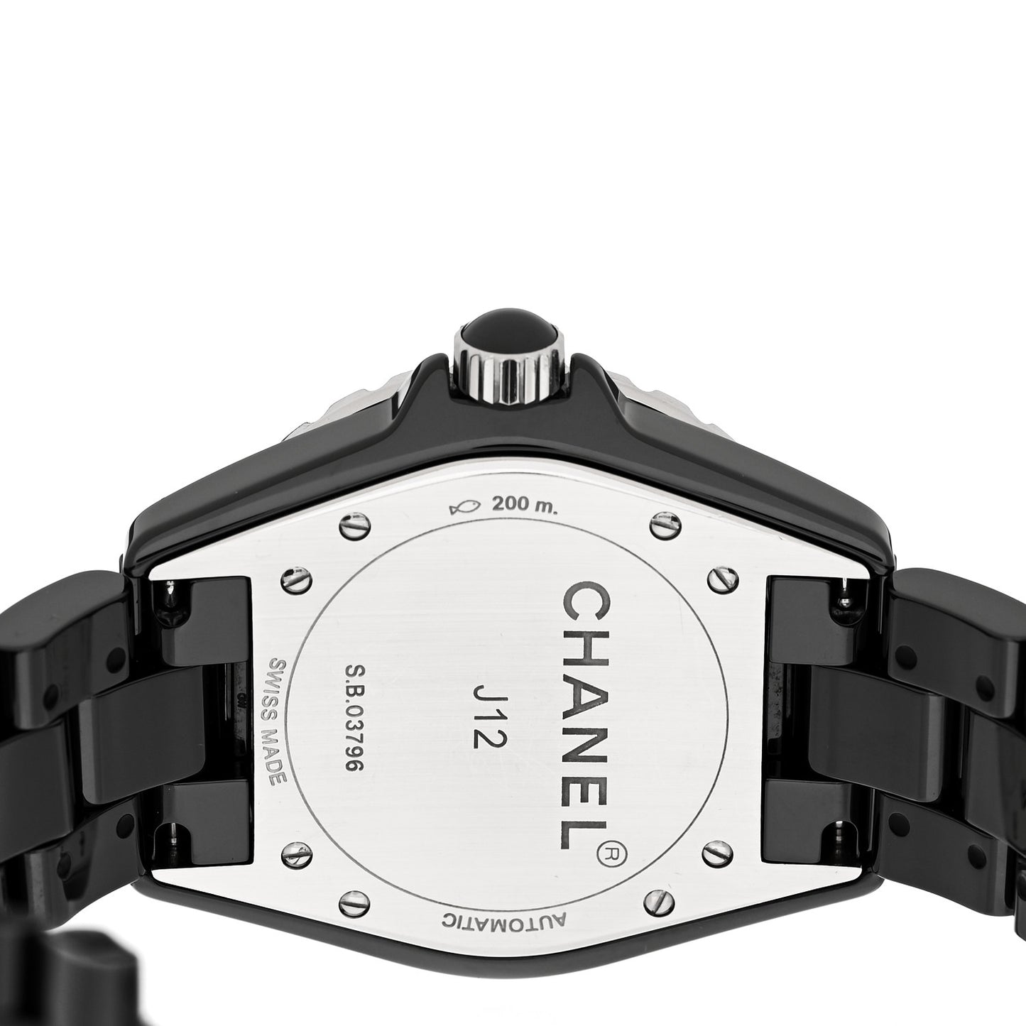 Stainless Steel Ceramic Diamond 38mm J12 Automatic Watch Black