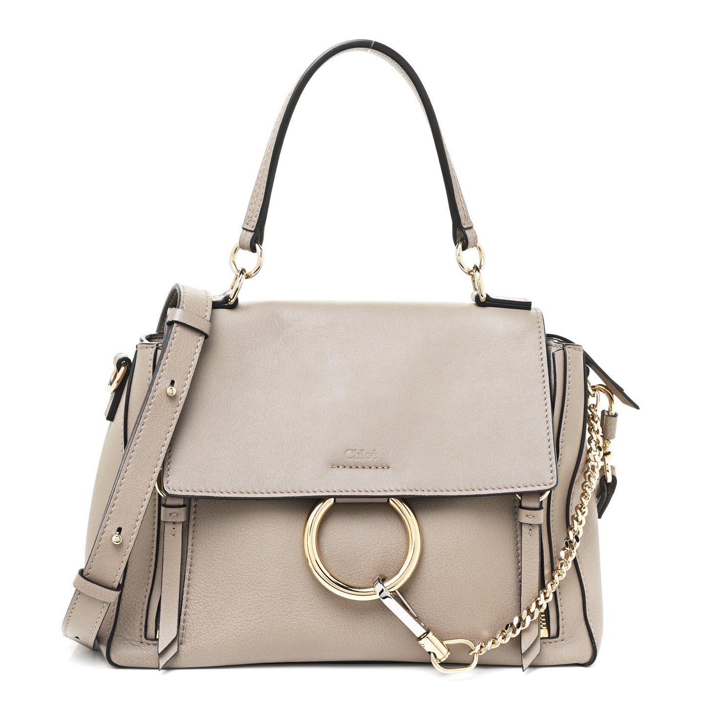 Calfskin Small Faye Day Shoulder Bag Motty Grey