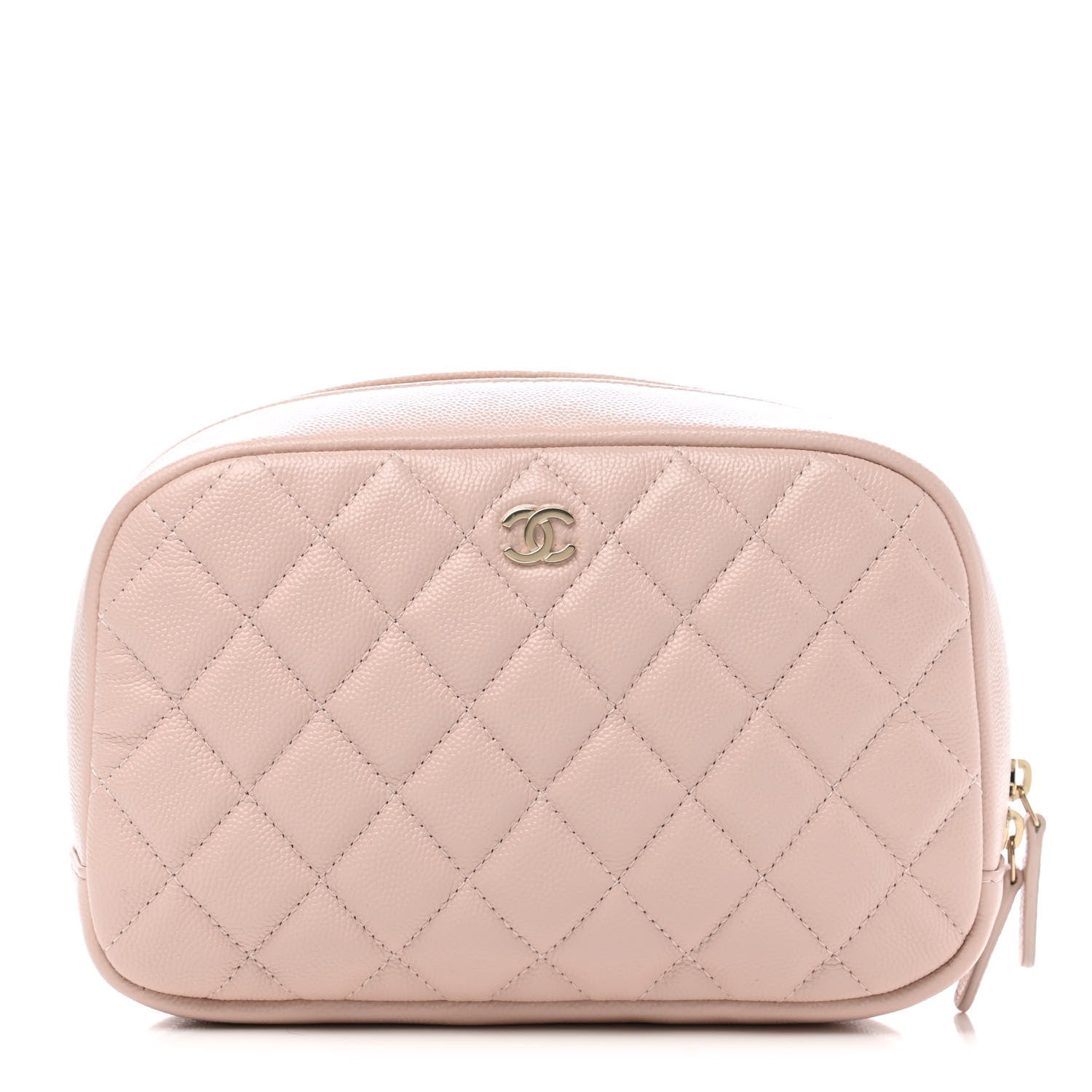 Chanel Caviar Quilted Medium Curvy Pouch Cosmetic Case Light Pink 1 of 7