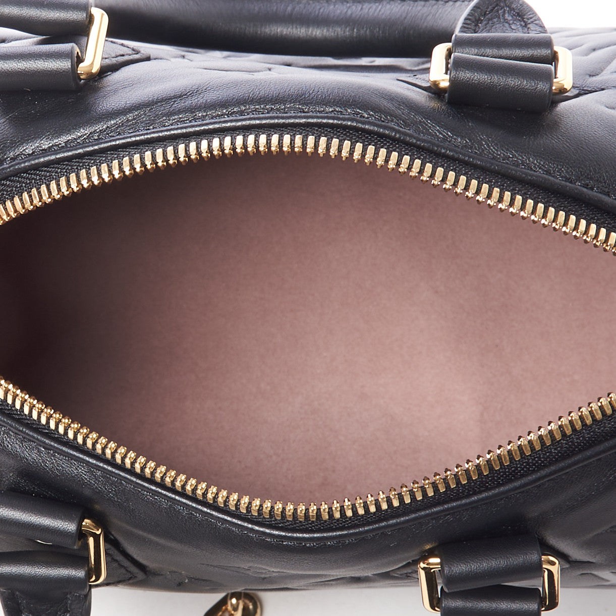 Lambskin Embossed Monogram Speedy 22 Bandouliere Black