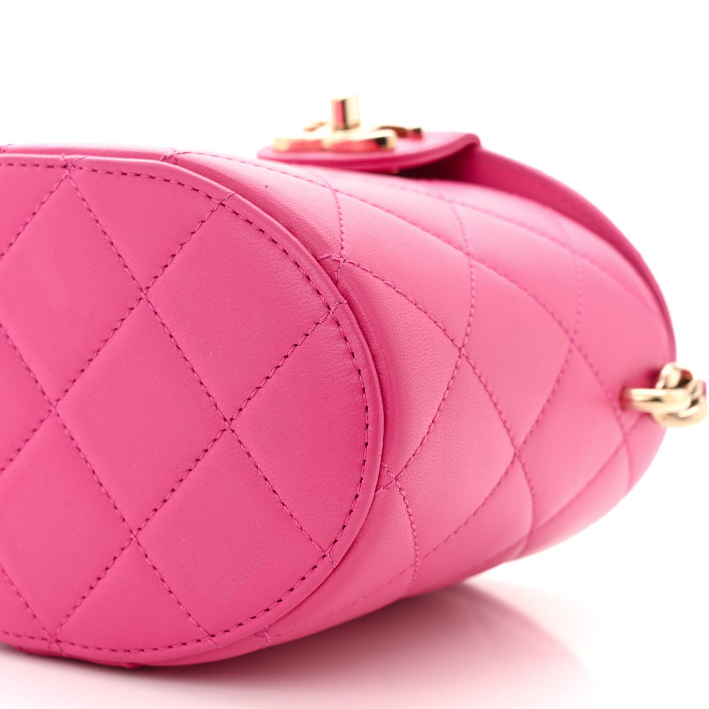 Lambskin Resin Elegant Chain Vanity Case Dark Pink
