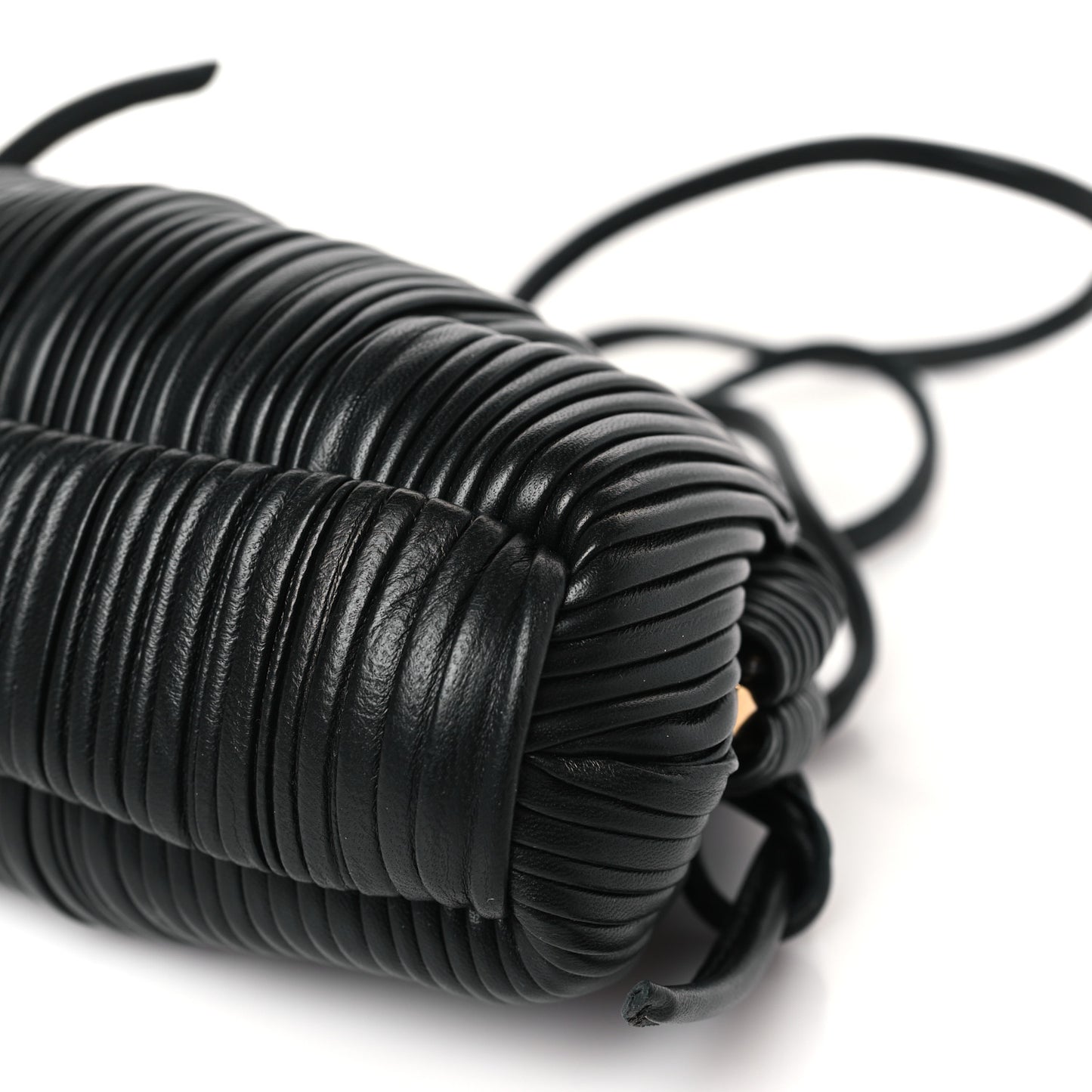 Lambskin Pleated Mini Cloud Clutch Black