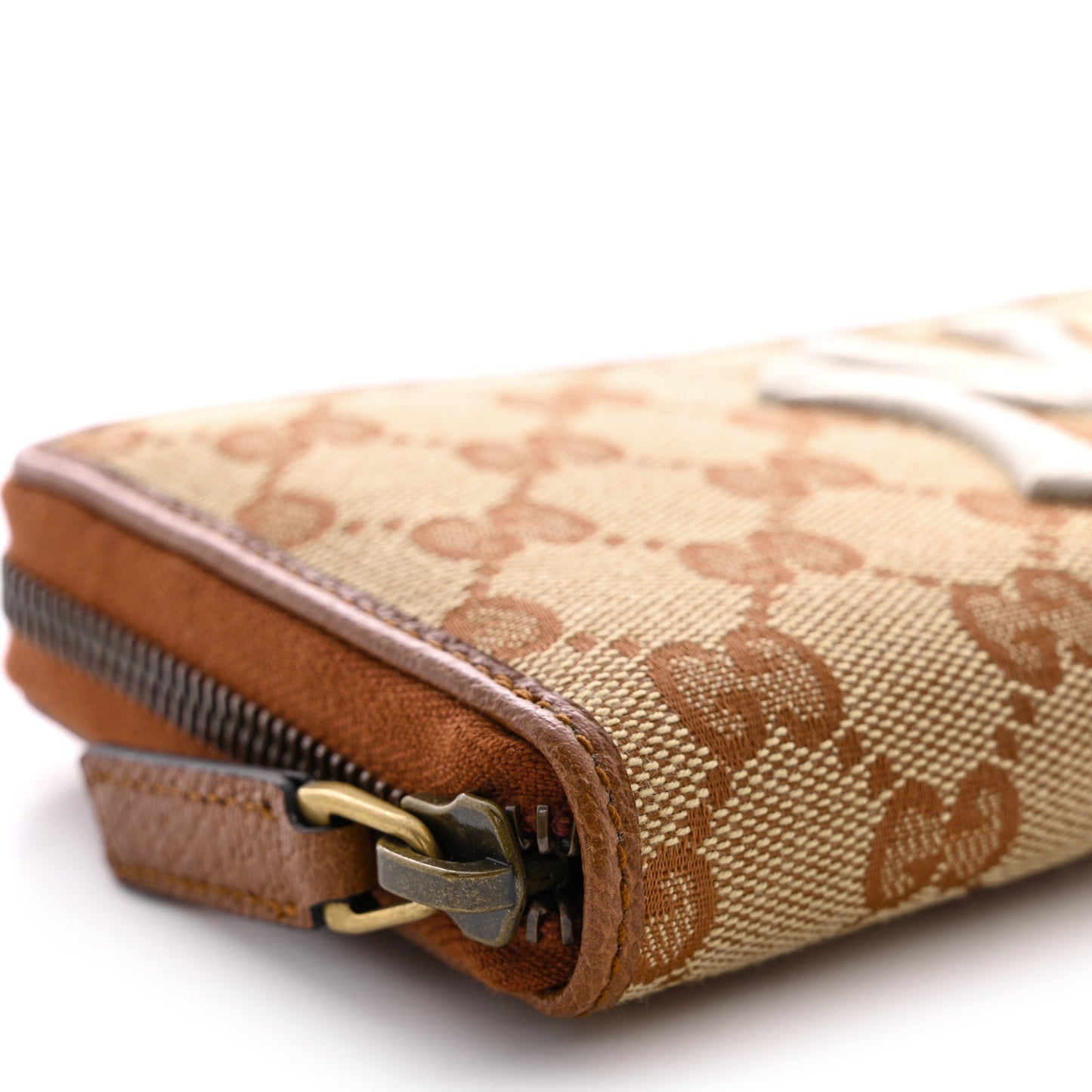 X MLB GG Monogram NY Yankees Zip Around Wallet Beige Ruggine Ivory