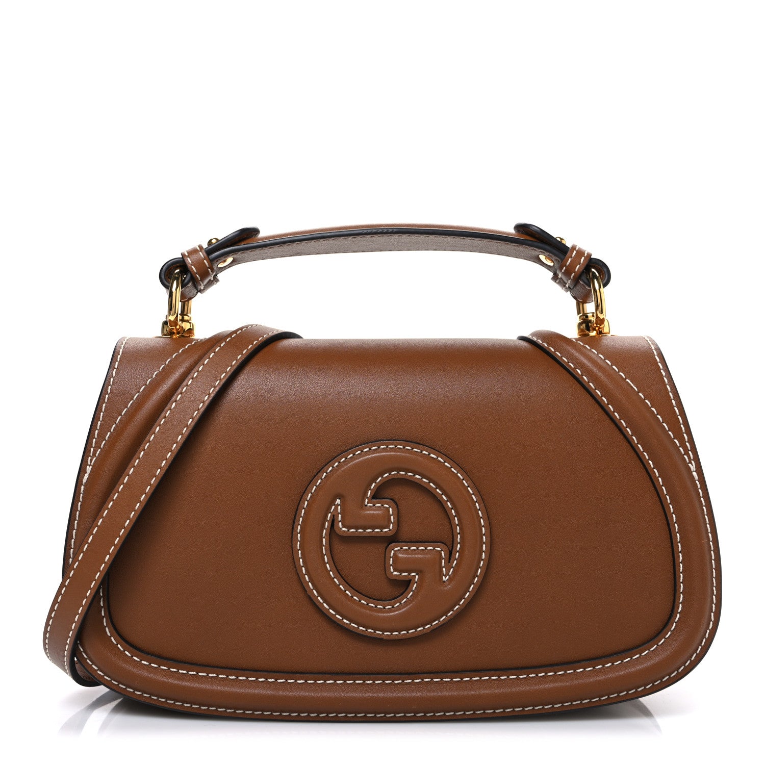 Gucci Roxy Calfskin Medium Blondie Top Handle Bag Brown 1824289