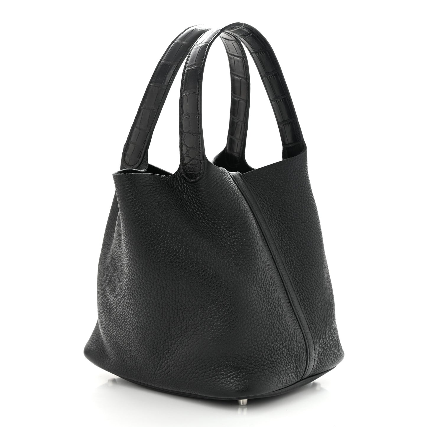 Taurillon Clemence Matte Alligator Picotin Lock Touch 22 MM Black
