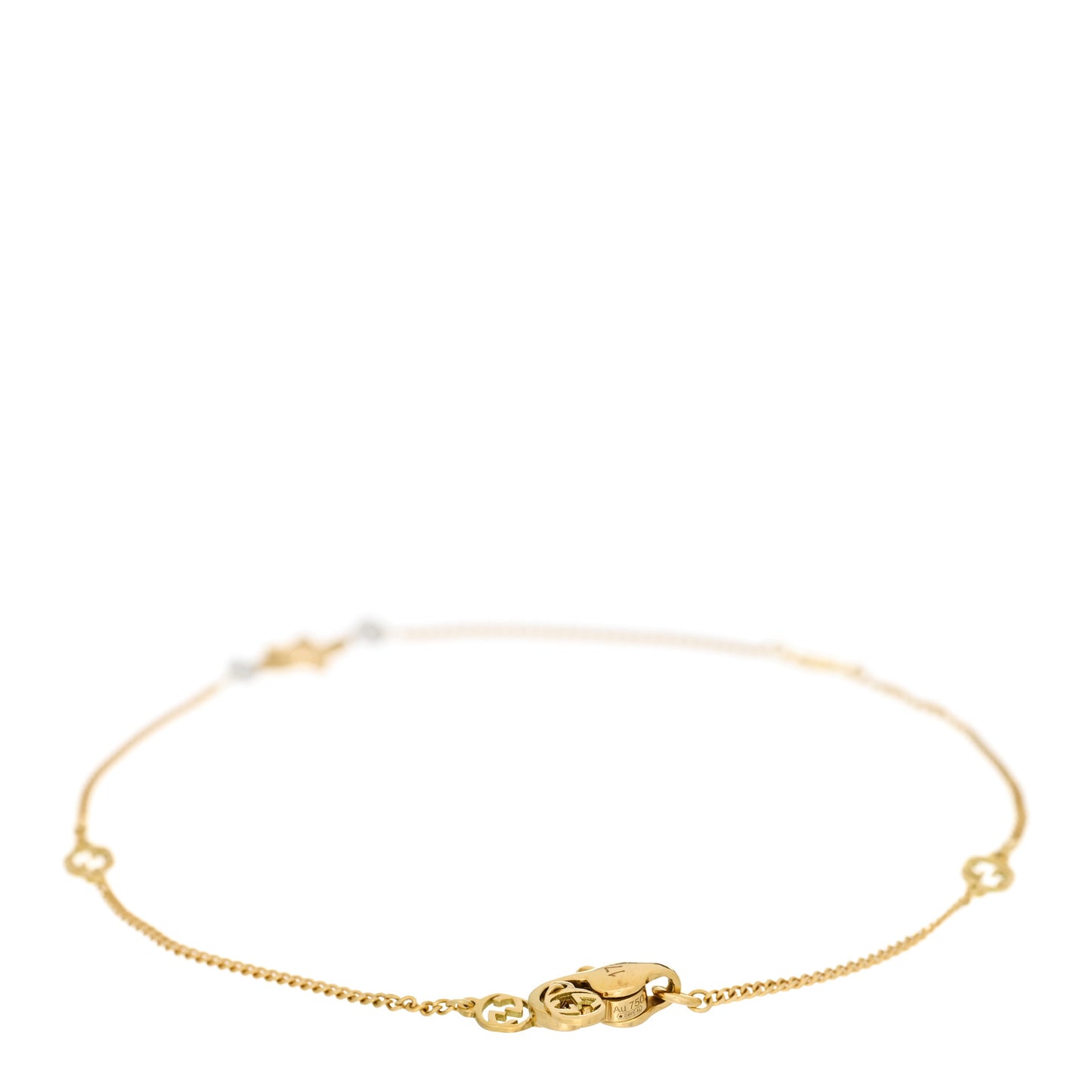 18K Yellow Gold Diamond Star GG Station Bracelet