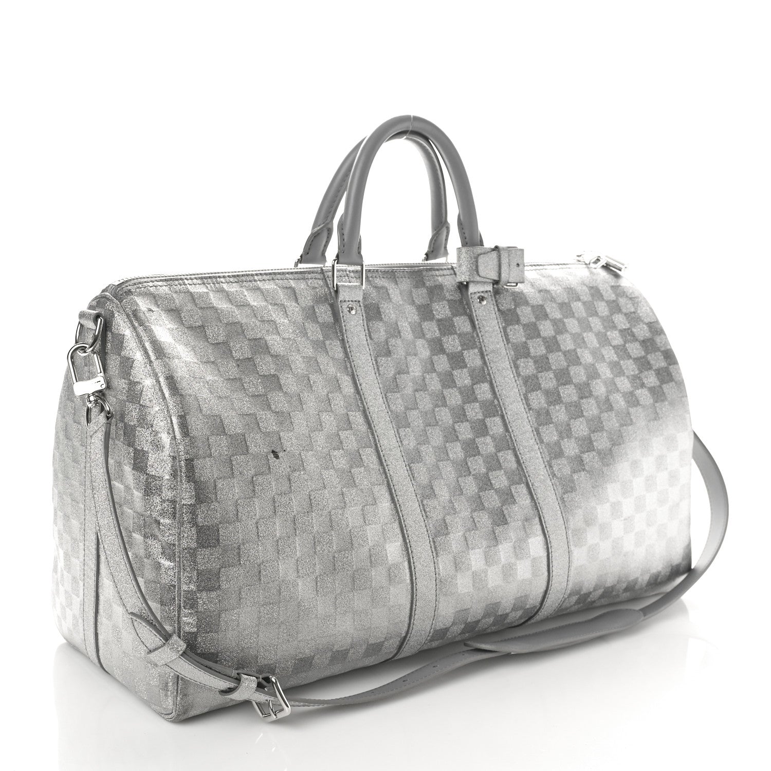 Louis Vuitton Damier Glitter Keepall Bandouliere 50 Silver 3 of 11