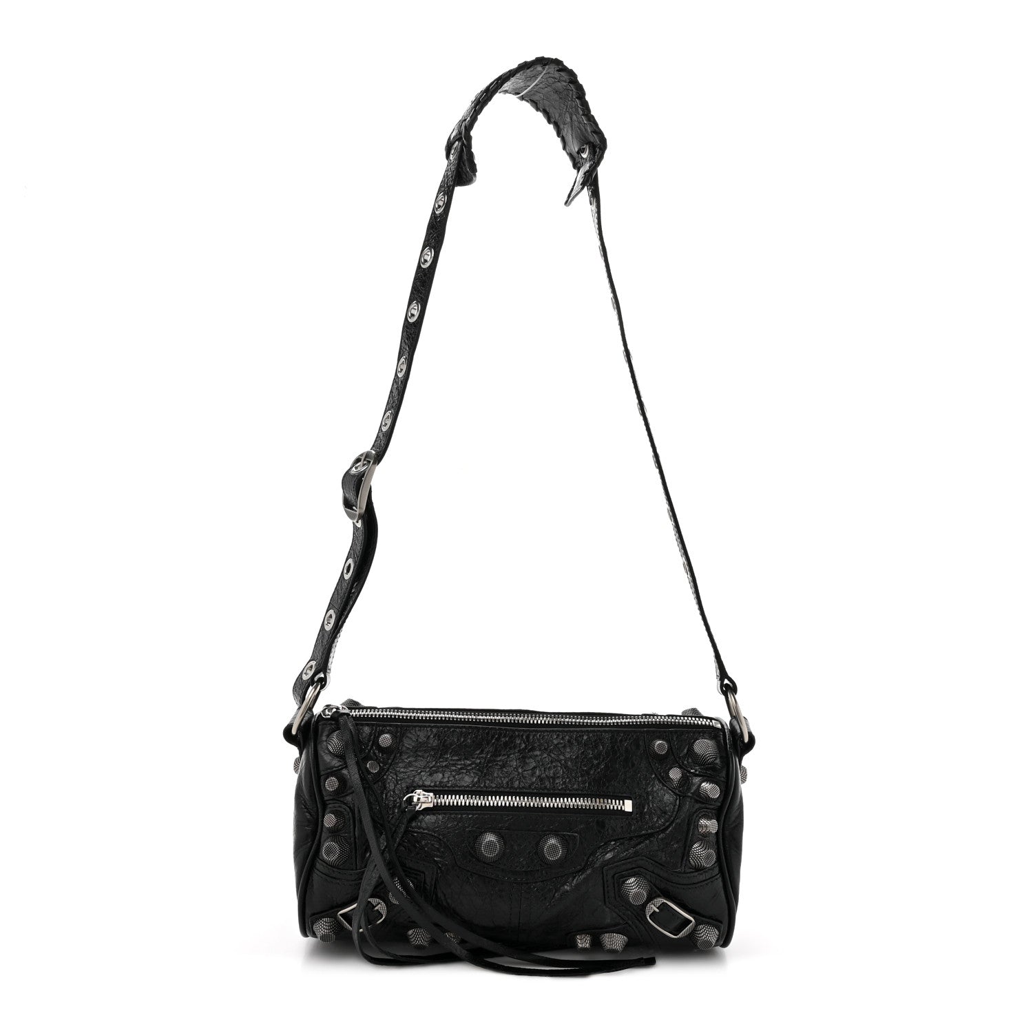 Balenciaga Agneau Arena Le Cagole Cylinder Bag Black 1550943