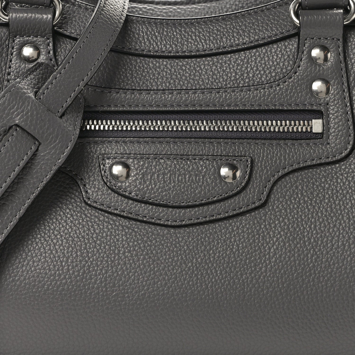 Balenciaga Grained Calfskin Neo Classic Silver Hardware S City Dark Grey 7 of 13