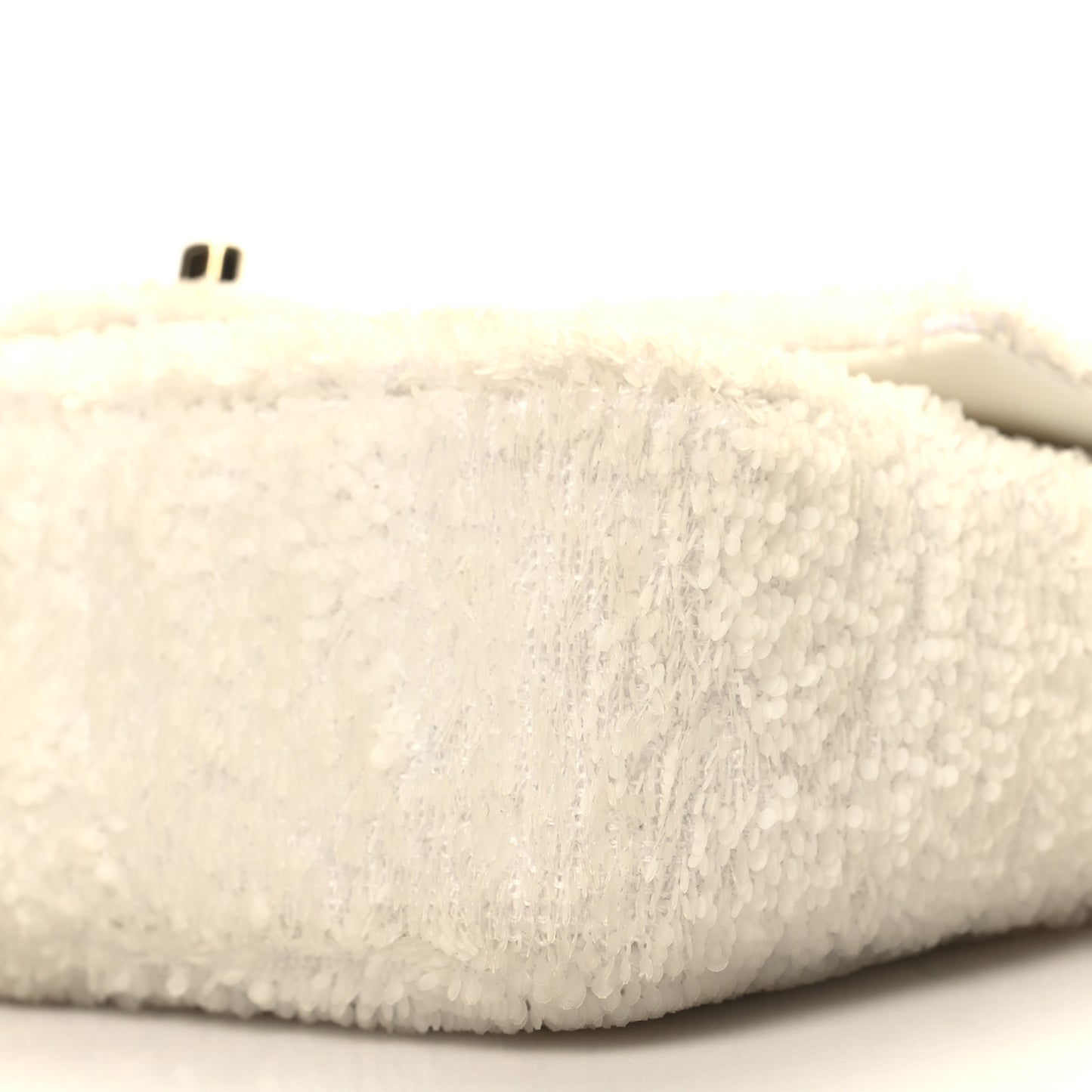Sequin Mini Rectangular Flap White