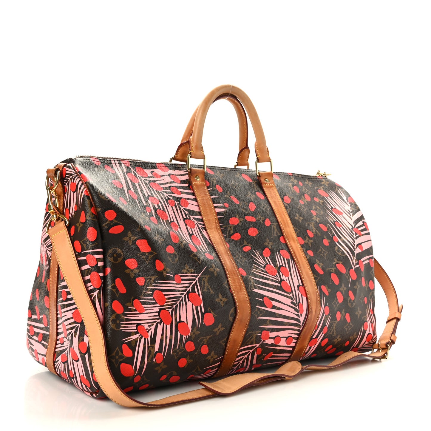 Monogram Jungle Dots Keepall Bandouliere 50 Sugar Pink Poppy