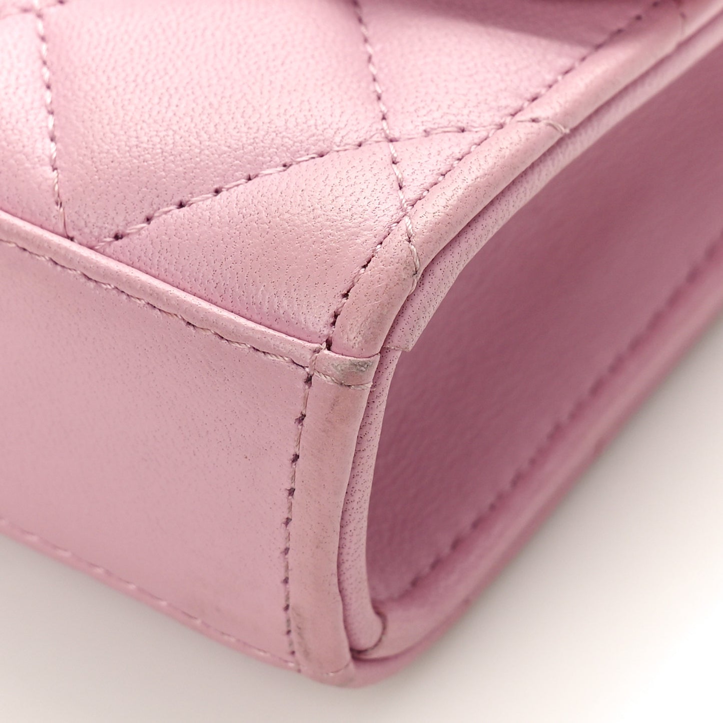 Lambskin Quilted Mini Trendy CC Clutch With Chain Light Pink