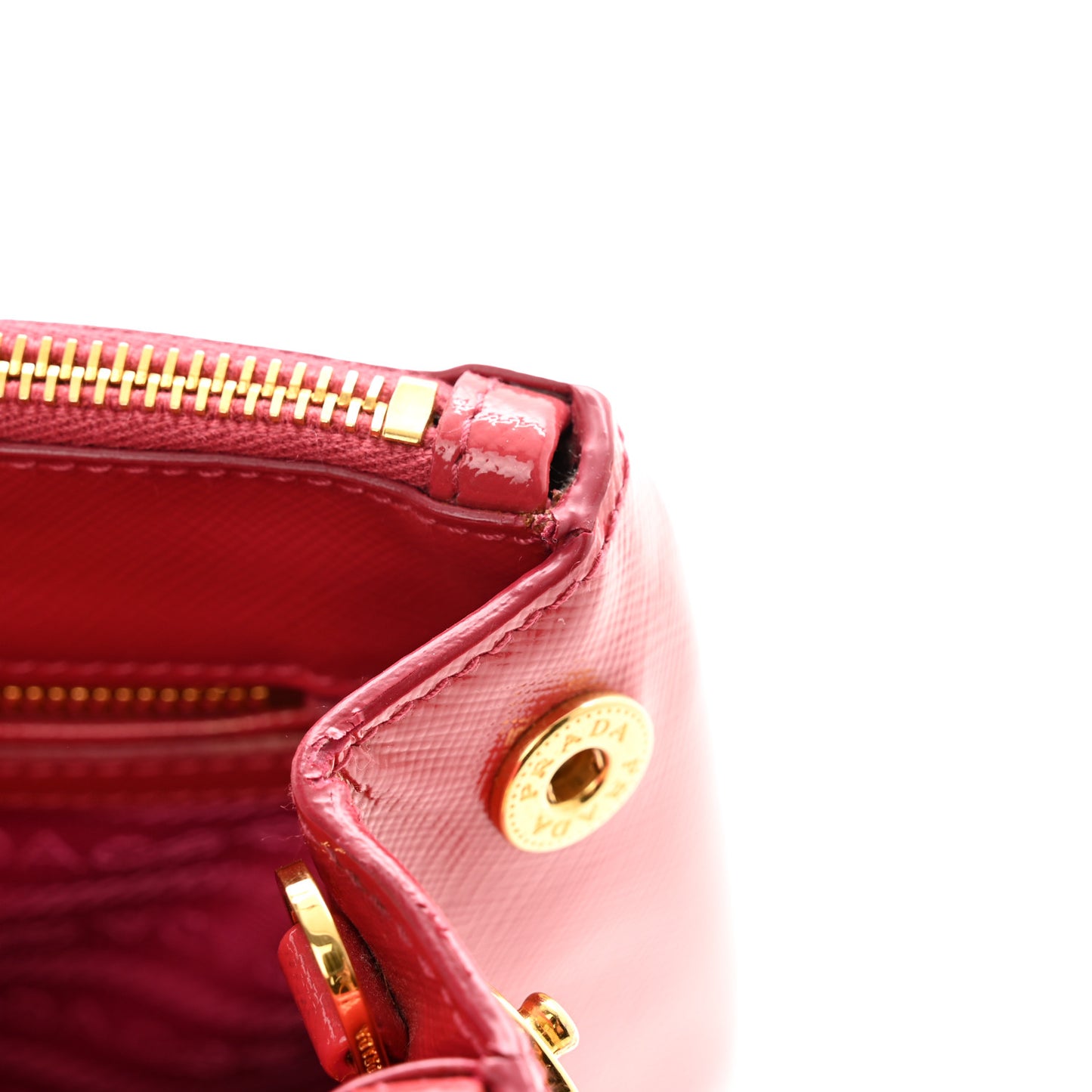 Saffiano Vernice Mini Galleria Double Zip Tote Peonia