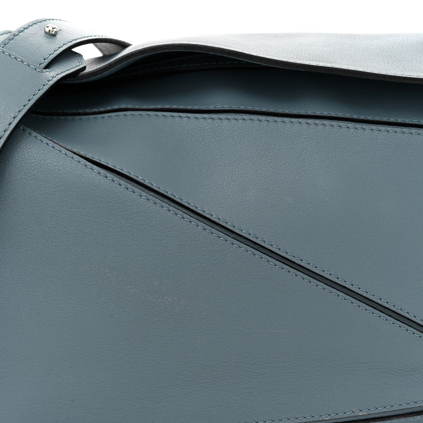 Calfskin Medium Puzzle Bag Stone Blue