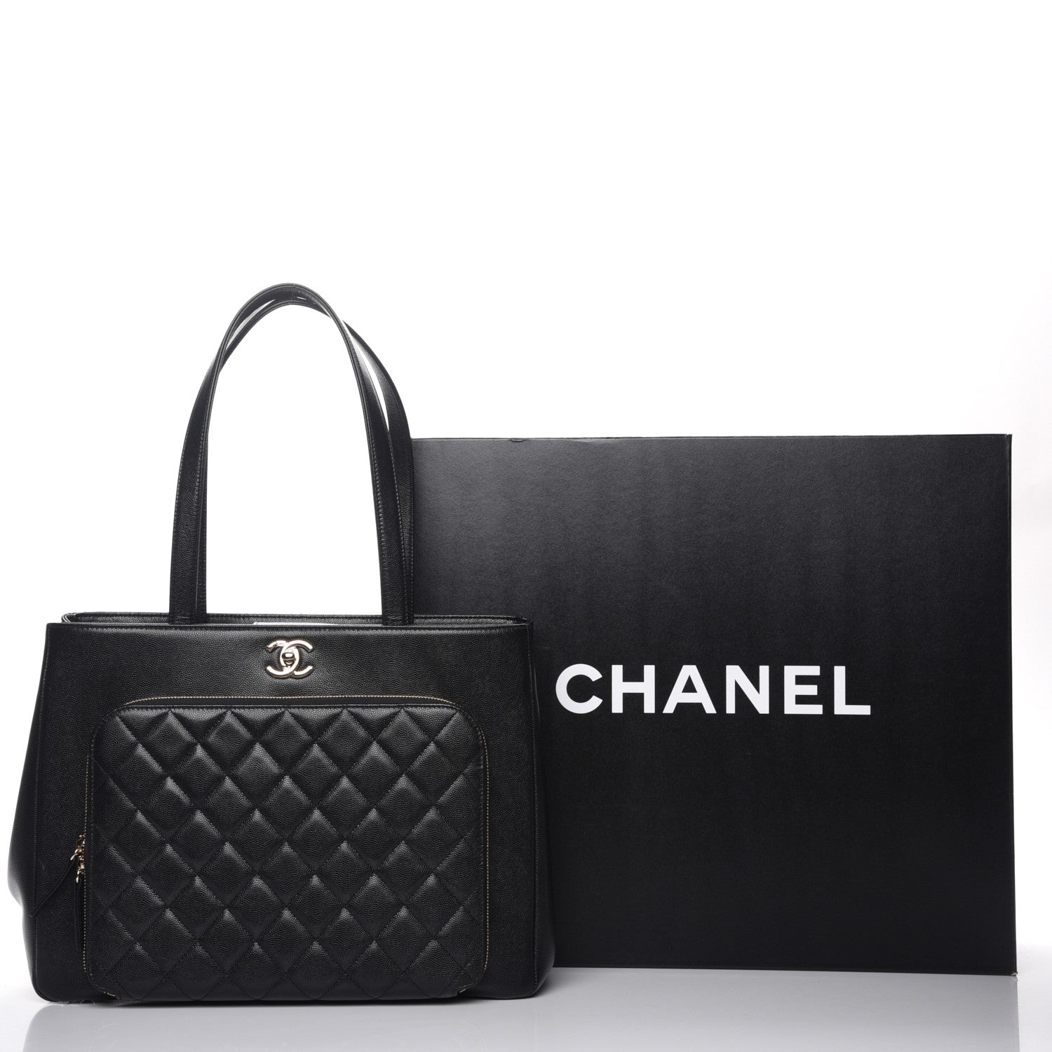 Chanel Caviar Quilted Large Business Affinity Shopping Bag Black 8 of 8