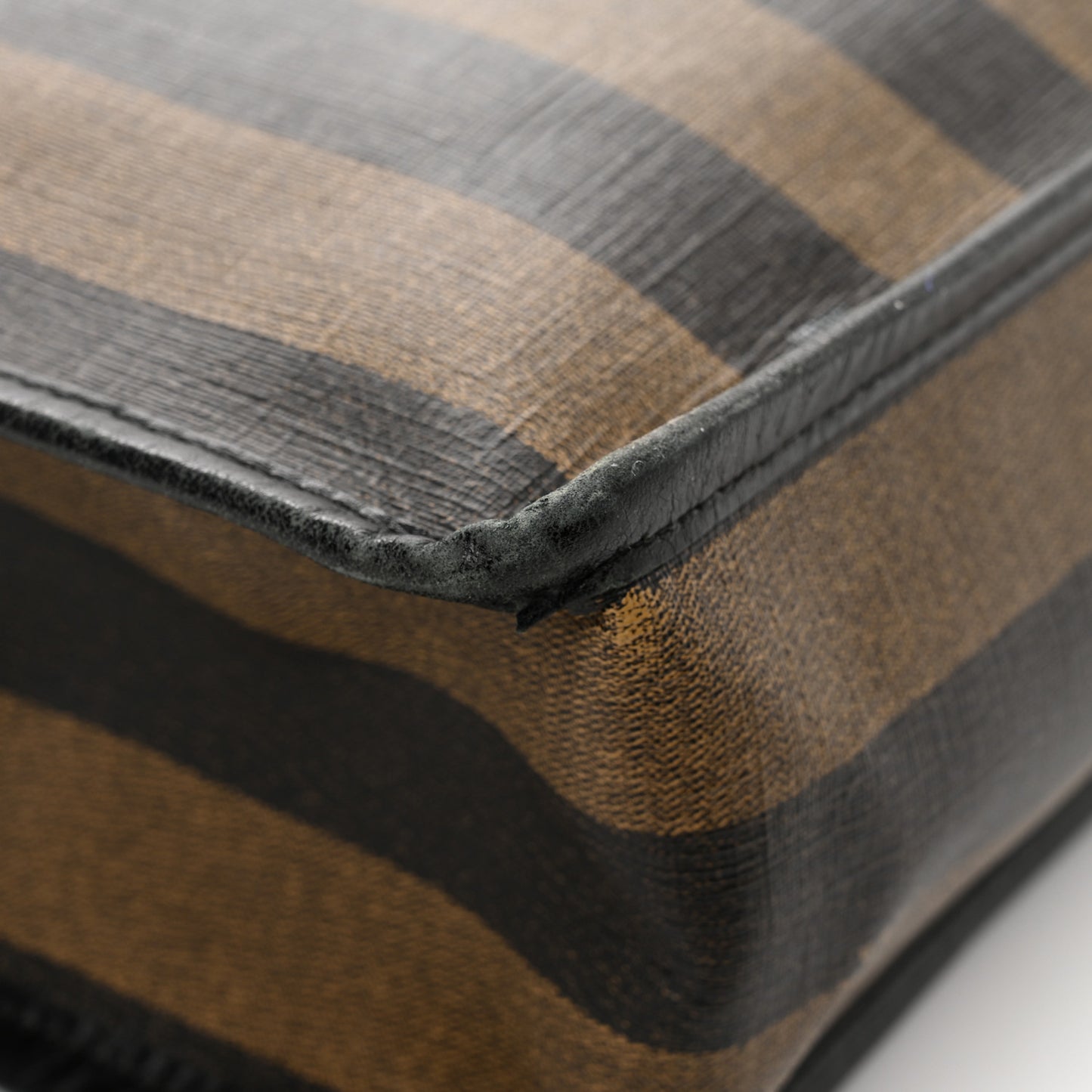 Calfskin Coated Canvas Pequin Tote Tobacco