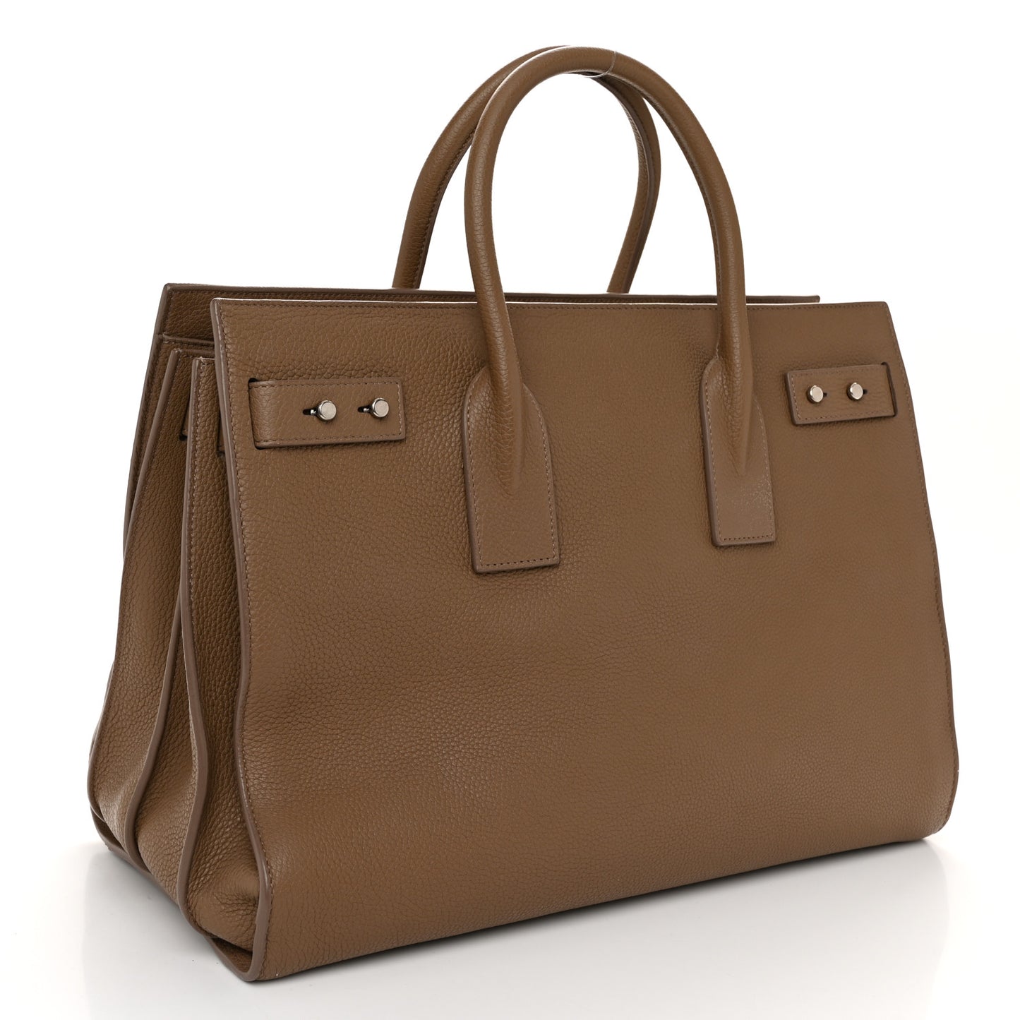 Grained Calfskin Medium Souple Sac De Jour Taupe
