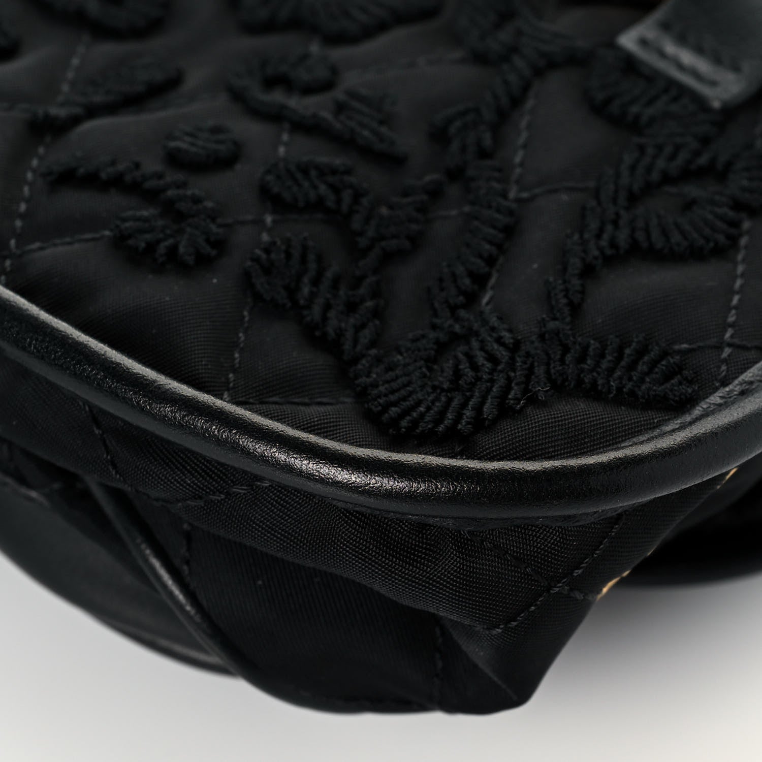 Prada Nylon Embroided Corsaire Belt Bag Black 11 of 11