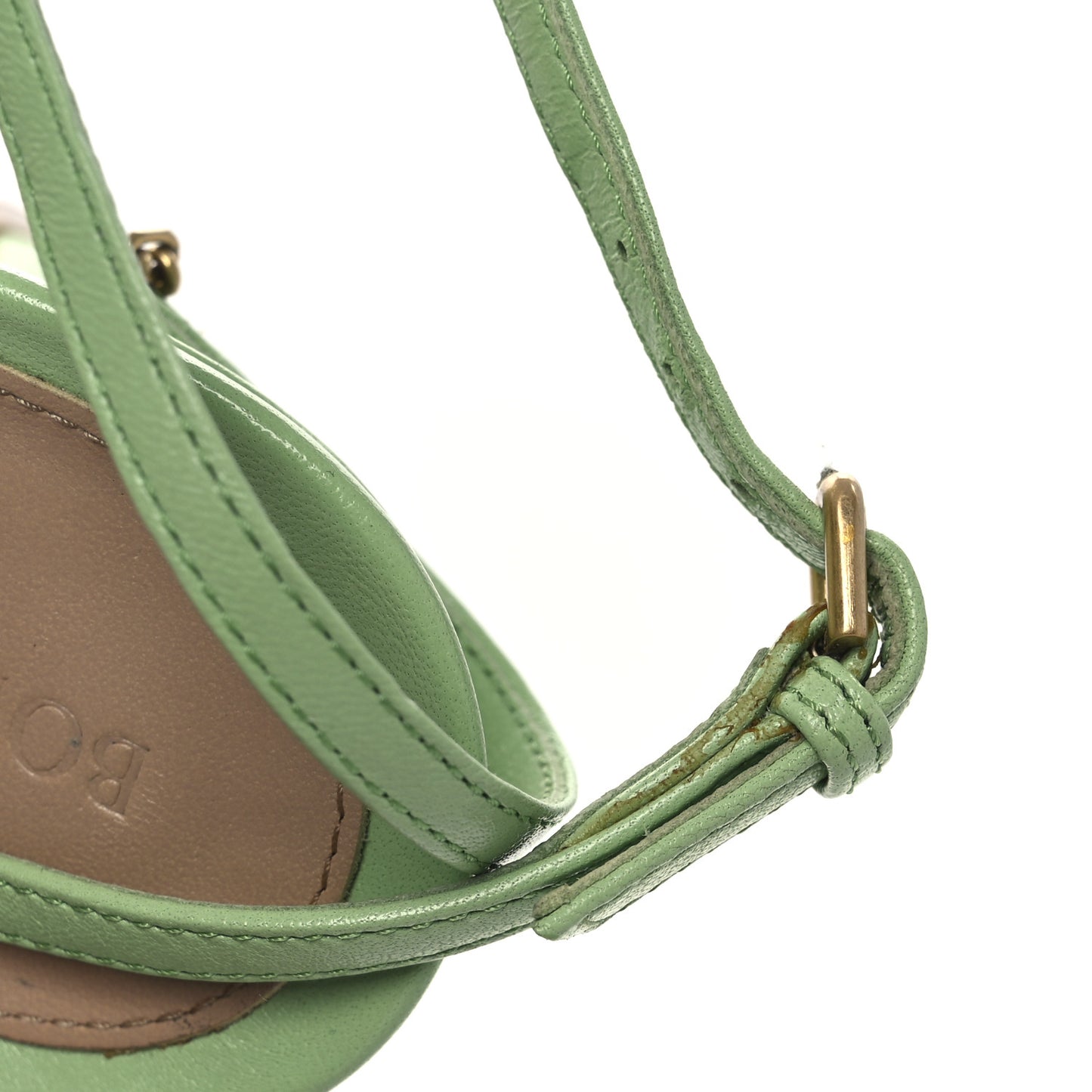 Lambskin Stretch Chain Strap 90mm Sandals 40.5 Pistachio