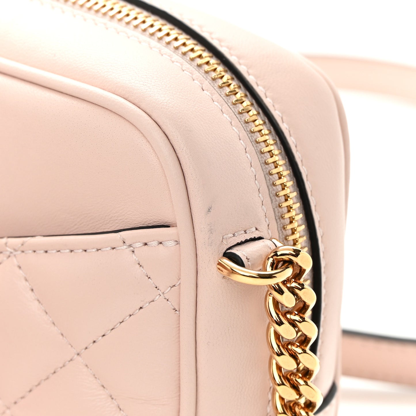 Nappa Quilted La Medusa Camera Bag Light Pink
