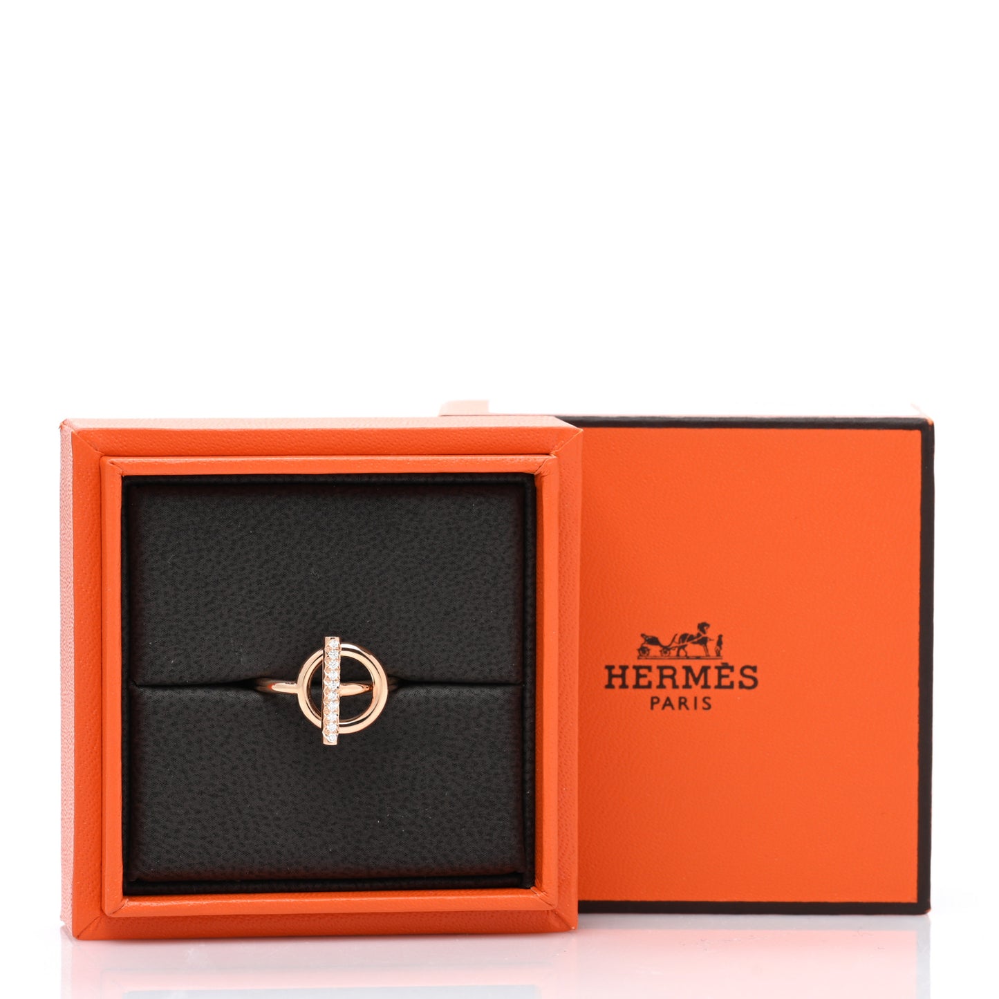 18K Rose Gold Diamond PM Echappee Ring 51 5.75